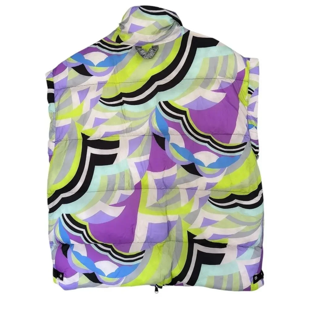 Free People In A Bubble Puffer Vest Women's L Geometric Multicolor Oversized New - Picture 3 of 9